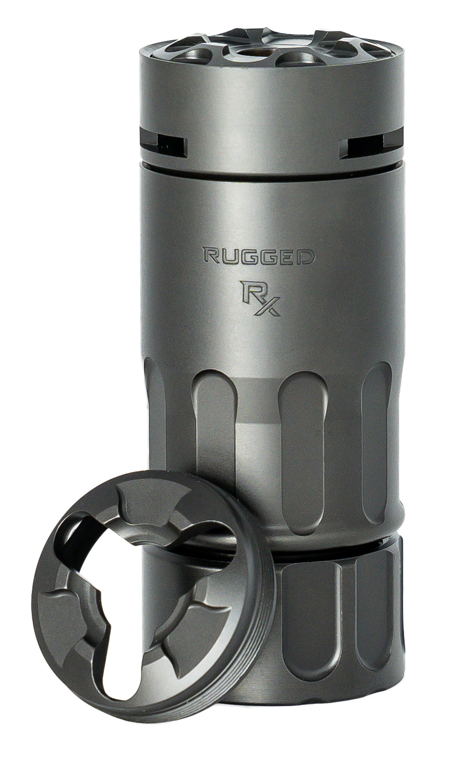 Rugged RX001 RX Modular Blast Diverter Brake Black Nitride Stainless Dual Taper Locking System Changeable Muzzle Caps