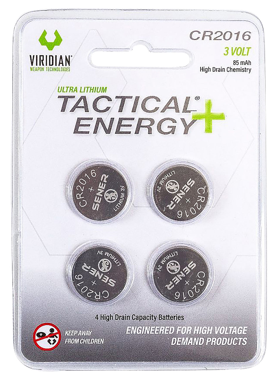 Viridian Tactical Energy CR2016 Lithium Battery 3.0V Single Pack of 4, Silver