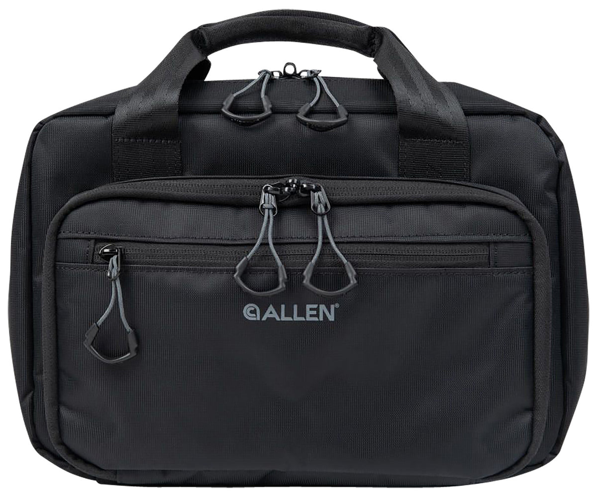 Allen 3639 Black Double Pistol Bag Nylon with Lockable Nesting Zippers Holds 2 Handguns & 7 Magazines