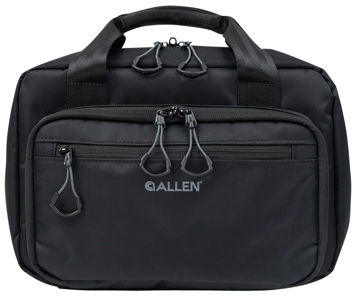 Allen 3639 Black Double Pistol Bag Nylon with Lockable Nesting Zippers Holds 2 Handguns & 7 Magazines