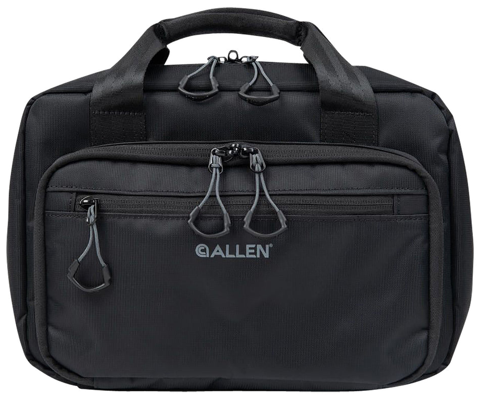 Allen 3639 Black Double Pistol Bag Nylon with Lockable Nesting Zippers Holds 2 Handguns & 7 Magazines