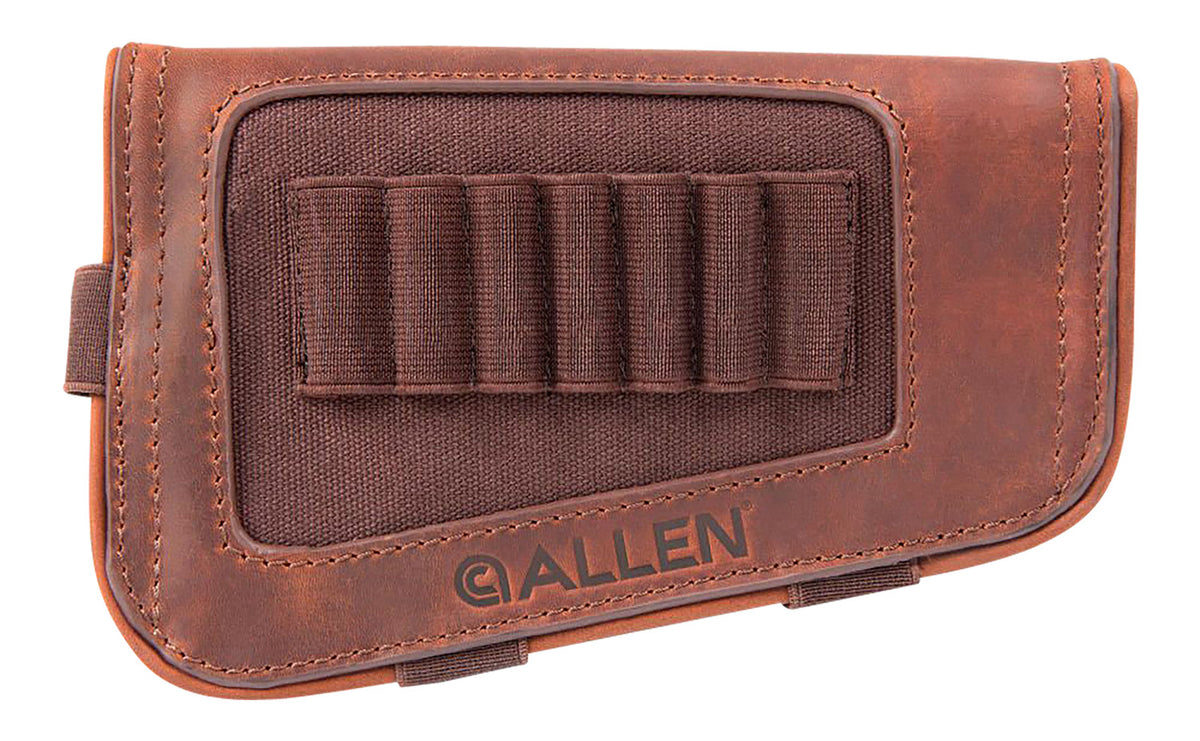Allen 8517 New Castle Buttstock Leather Cartridge Carrier Brown 7-Round Rifle