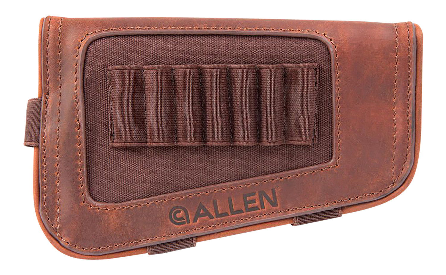 Allen 8517 New Castle Buttstock Leather Cartridge Carrier Brown 7-Round Rifle