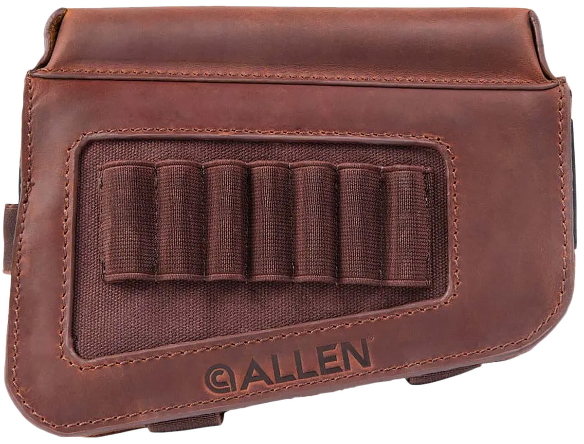 Allen 8519 Westcliff Buttstock Leather Cartridge Carrier Brown 7-Round with Cheek Riser