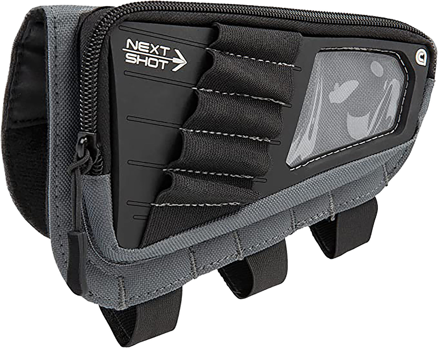 Allen Next Shot Cody 5-Round Buttstock Pouch for Rifles, .223-300 Win Magnum, Gray