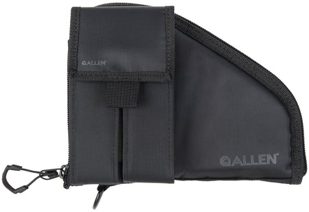 Allen 78-7 Lockable Compact Handgun Case with Mag Pouch Black Nylon Fits 8"