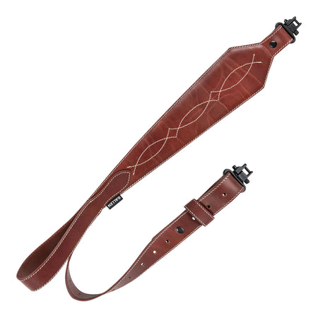 Heritage 8508 Western Scallop Brown Leather Adjustable Rifle Sling 28"-35"