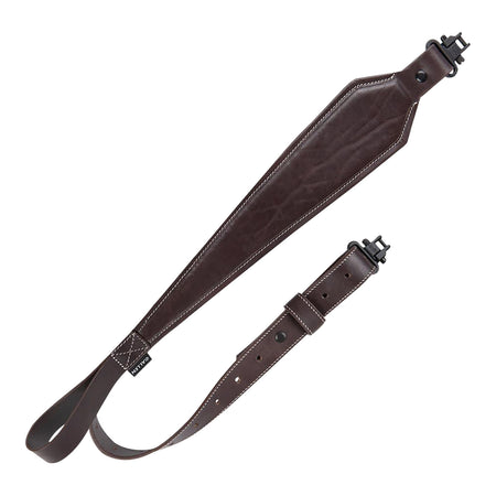 Heritage 8511 Dark Mahogany Plain Leather Adjustable Rifle Sling 28"-35"