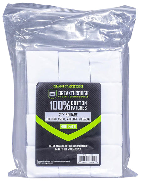 Breakthrough Clean Cotton Bore Patches .410-20 Gauge 38-45 Cal 600 Pack BTCPS214600
