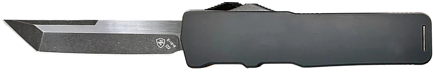 Templar Knife Premium LW Excalibur Large 3.55" OTF Tanto Black Oxide Stonewashed D2 Blade, 5.25" Black Handle