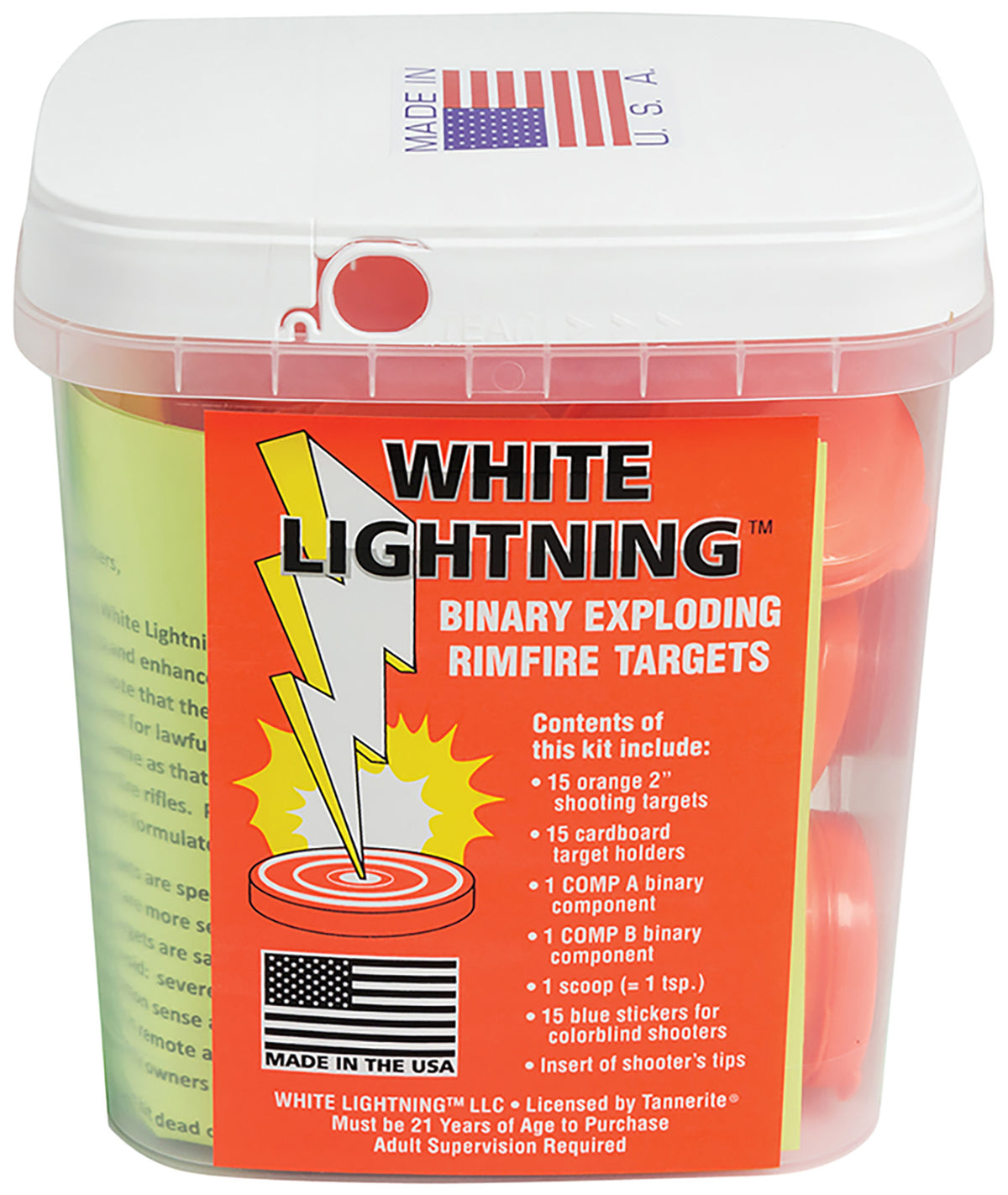 Tannerite WLK White Lightning Rimfire Target Kit Hi-Viz Dots and Catalyst 90 Count