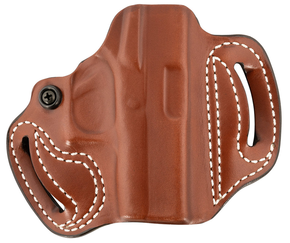 DeSantis Mini Slide OWB Belt Slide Tan Leather Holster for Glock 43/43x/48 Right Hand 1.75" Belt
