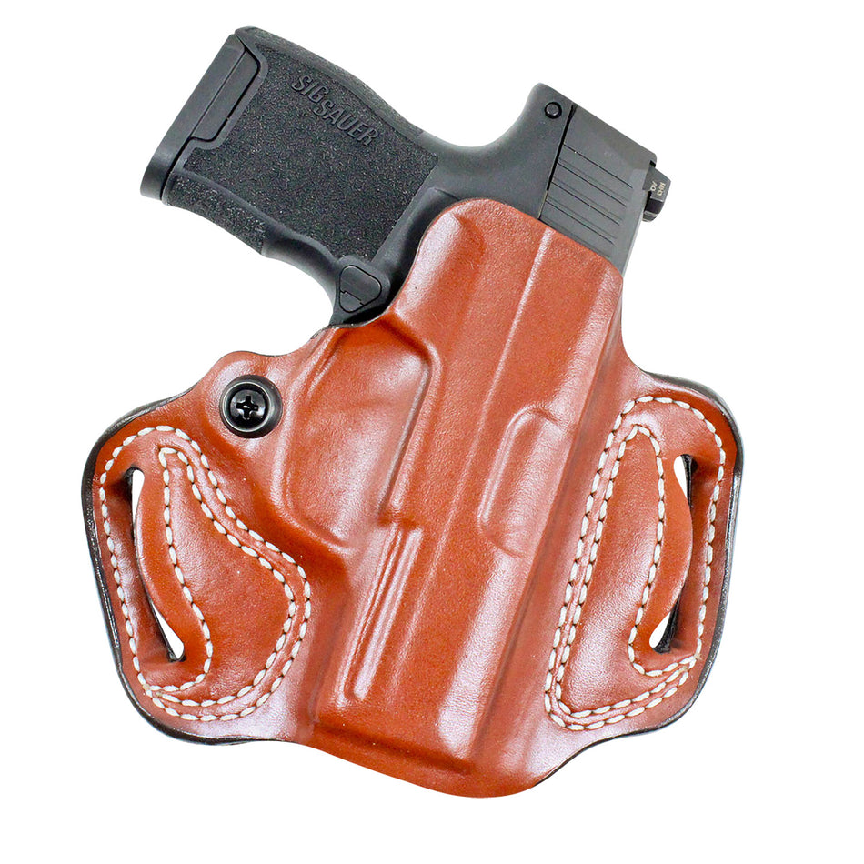 DeSantis Mini Slide OWB Belt Slide Tan Leather Holster Sig P365 Right Hand 1.75" Belt Width
