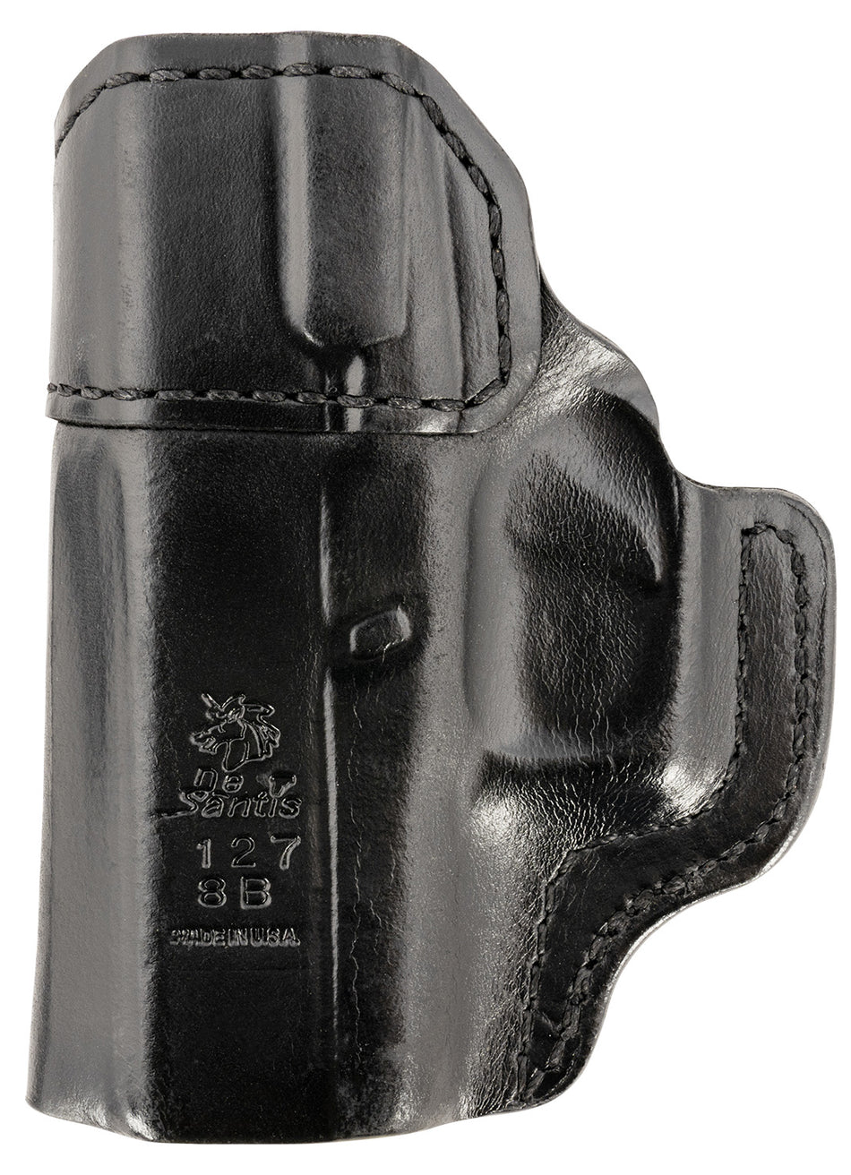 DeSantis Inside Heat IWB Black Saddle Leather Belt Clip Holster Glock 43/43x Right Hand
