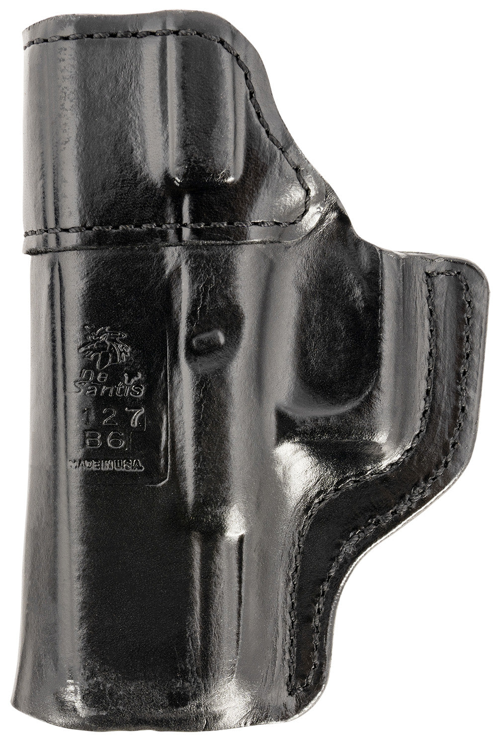 DeSantis Inside Heat IWB Black Saddle Leather Belt Clip Holster Glock 19/19X/23/32/45 Right Hand
