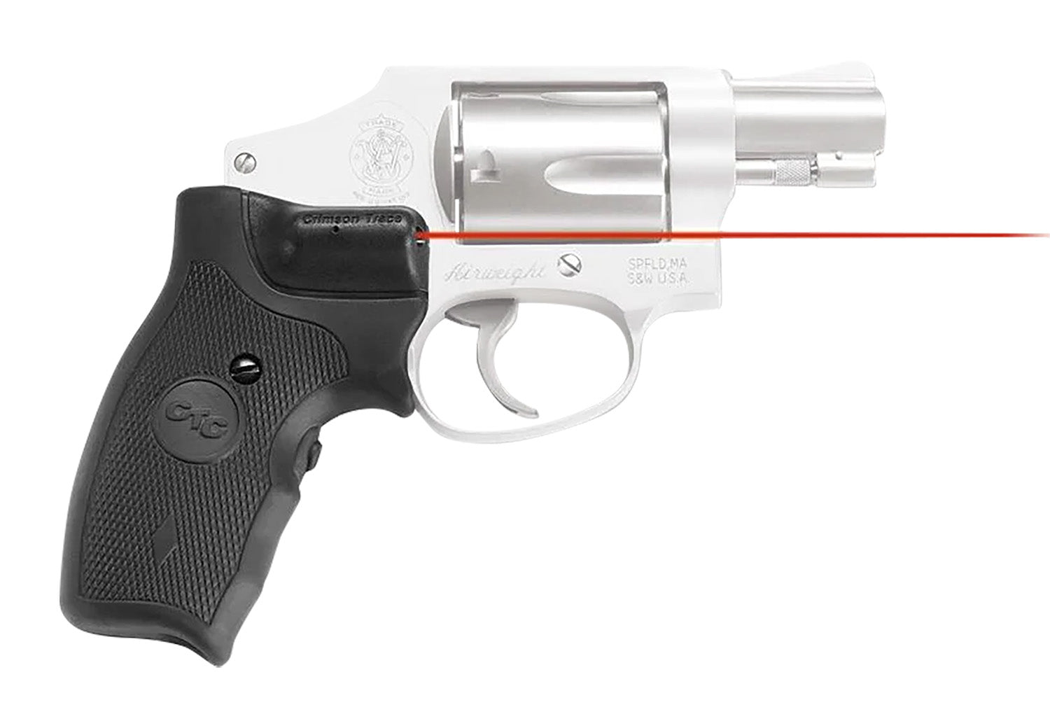 Crimson Trace Lasergrips Red Laser for S&W J-Frame Round Butt, Extended Black Polymer