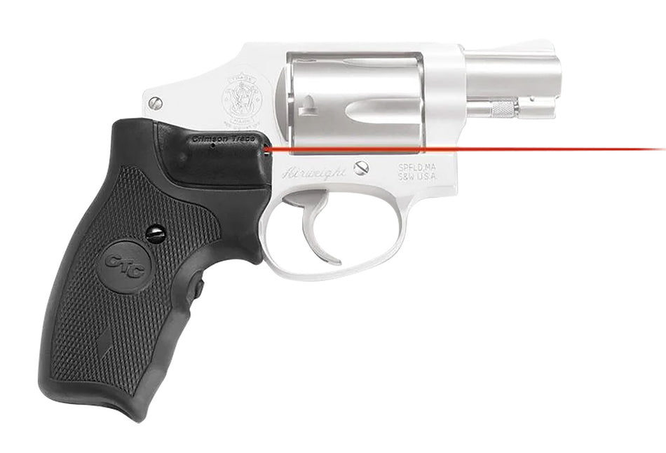 Crimson Trace Lasergrips Red Laser for S&W J-Frame Round Butt, Extended Black Polymer