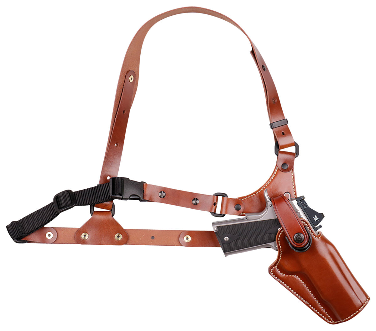 Galco Great Alaskan GA880R Tan Leather Torso Strap Chest Holster for Springfield XDM Elite, Right-Hand Draw