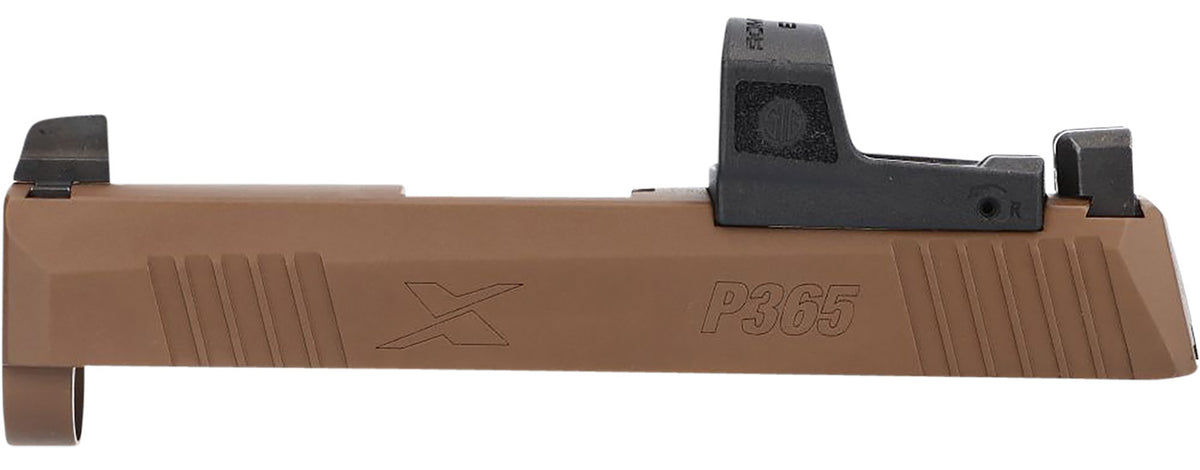 Sig Sauer P365X Optic-Cut Serrated Slide Assembly 9mm Luger Coyote Brown Nitride Stainless Steel XRAY3 Night Sights Factory Replacement