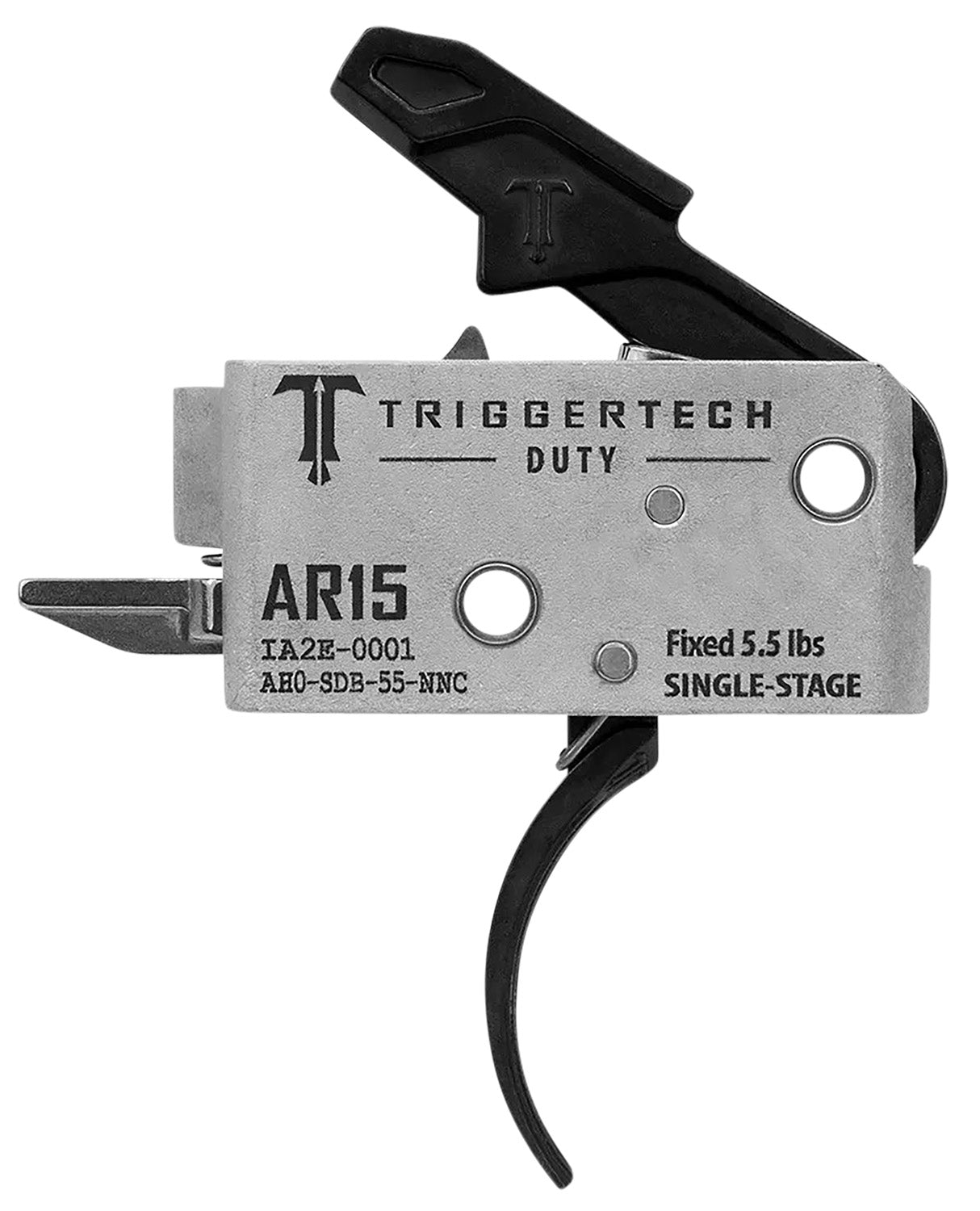AR-15 Duty Mil-Spec Single-Stage Curved Trigger by TriggerTech, 5.5 lbs Draw Weight