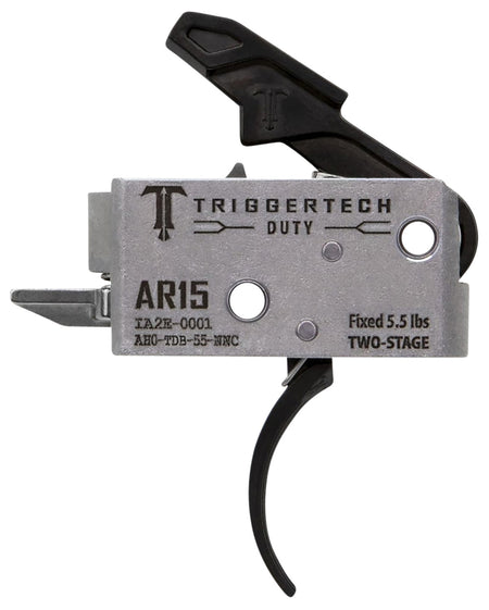 AR-15 Duty Mil-Spec Two-Stage Curved Trigger by TriggerTech, 5.5 lbs Draw Weight