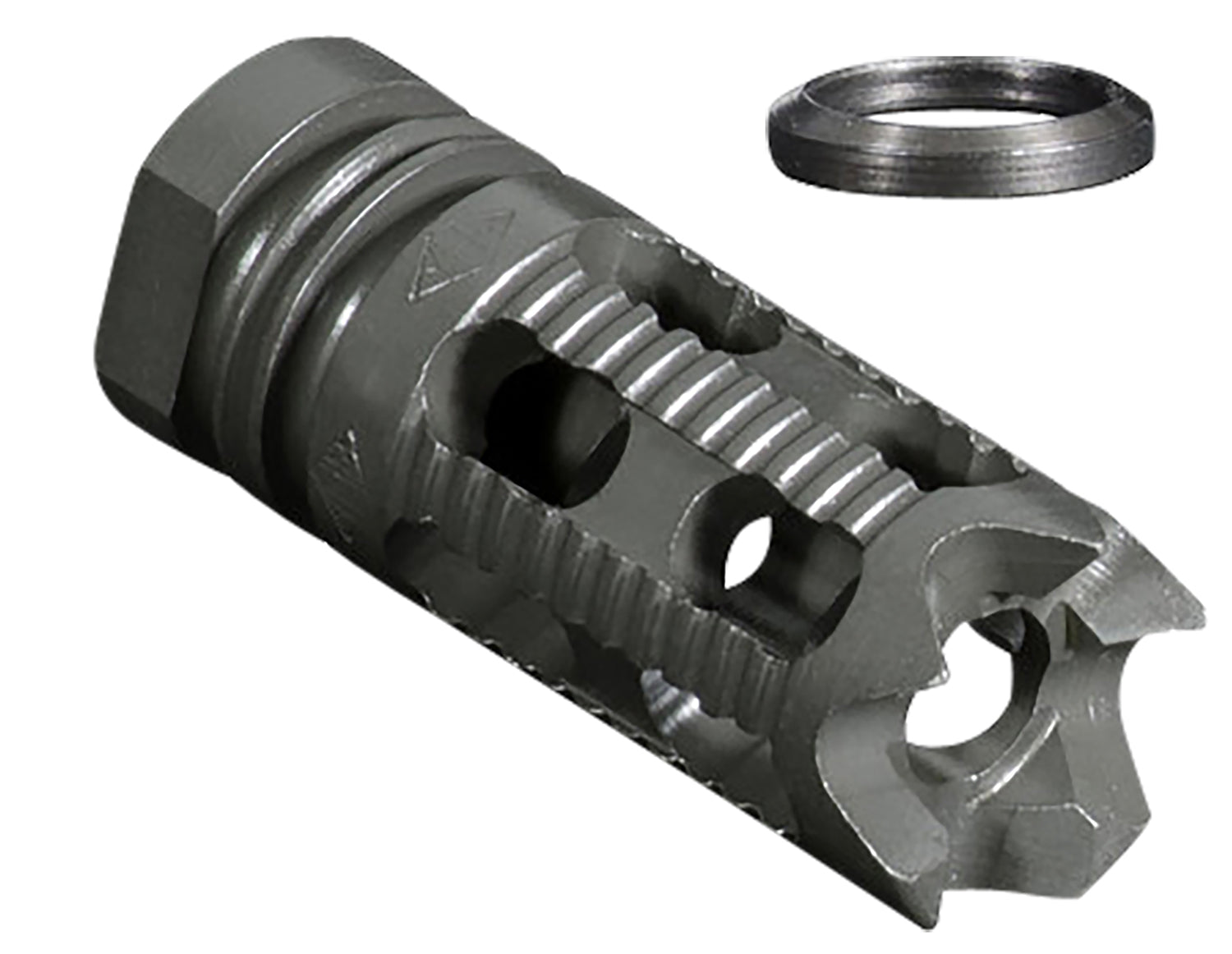 Yankee Hill 285M1 5-Port Comp/Brake Aggressive End Steel 1/2"-28 tpi 2.25" OAL 5.56mm