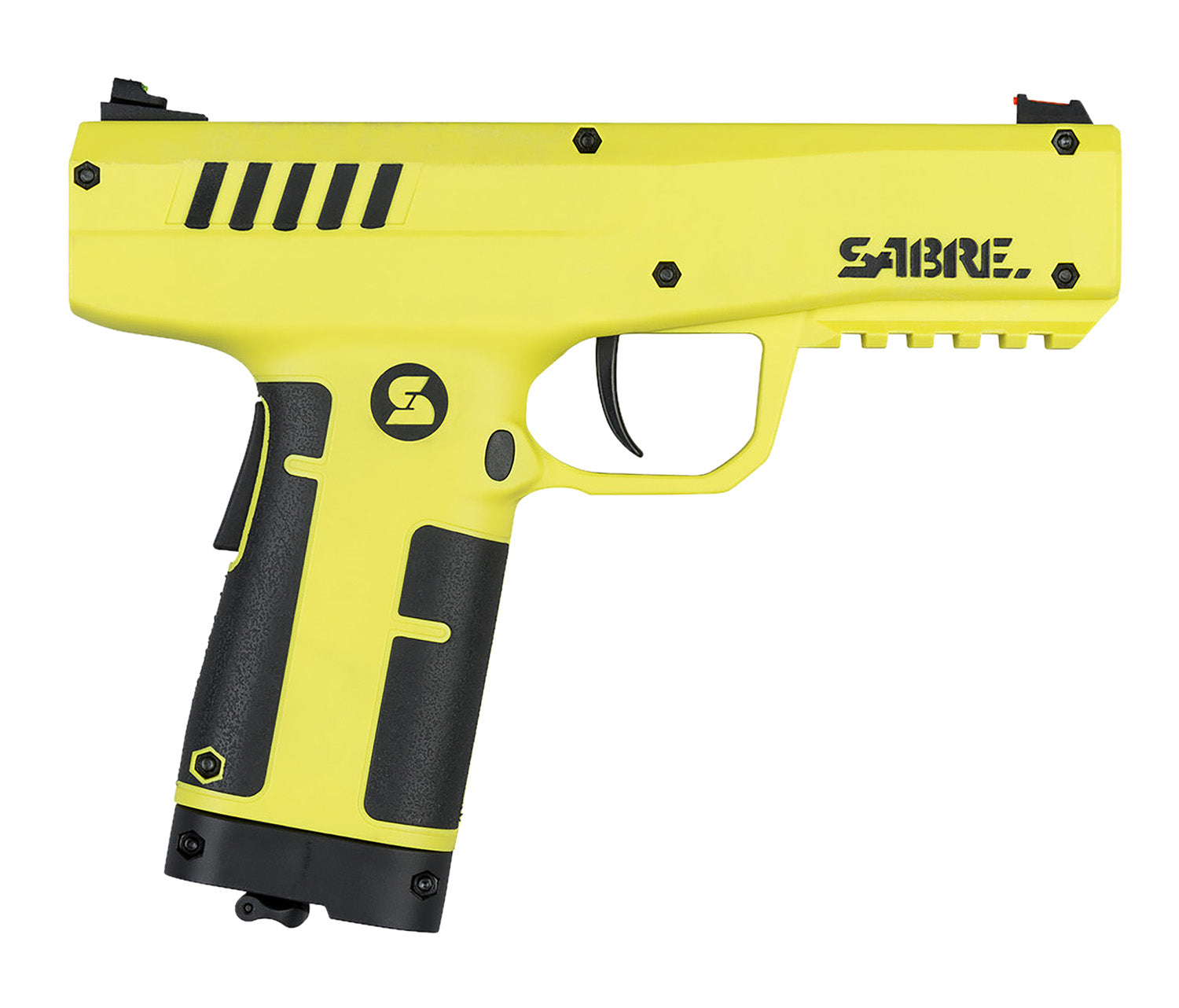 Sabre SLP1C Pepper Projectile Launcher Compact 175ft Black and Yellow