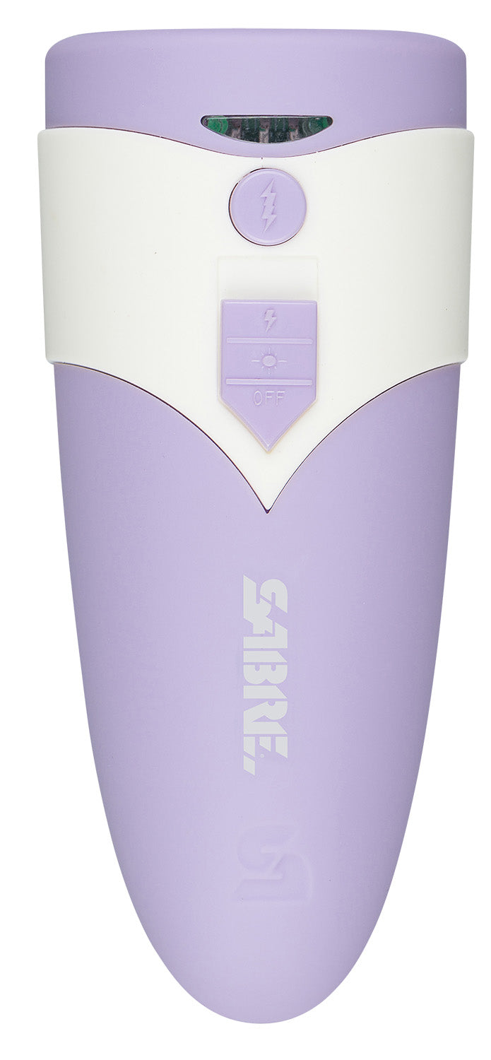 Sabre S1015LV Stun Gun Mini Purple Personal Alarm Flashlight 3-in-1 USB Rechargeable