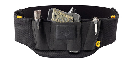 Mission First Tactical Belly Band H6BB1 Black Mesh Firearm Carry with Zippered Pockets 26"-52"