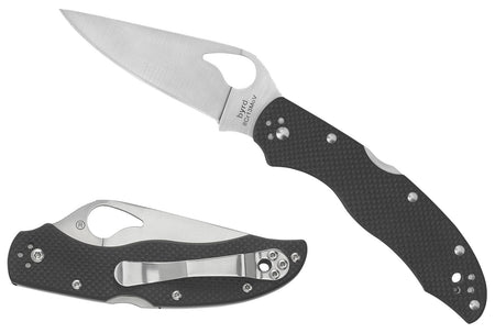 Spyderco Byrd Harrier 2 Folder 3.39" 8Cr13MoV Stonewashed Part Serrated Drop Point Blade Black G10 Handle & Pocket Clip