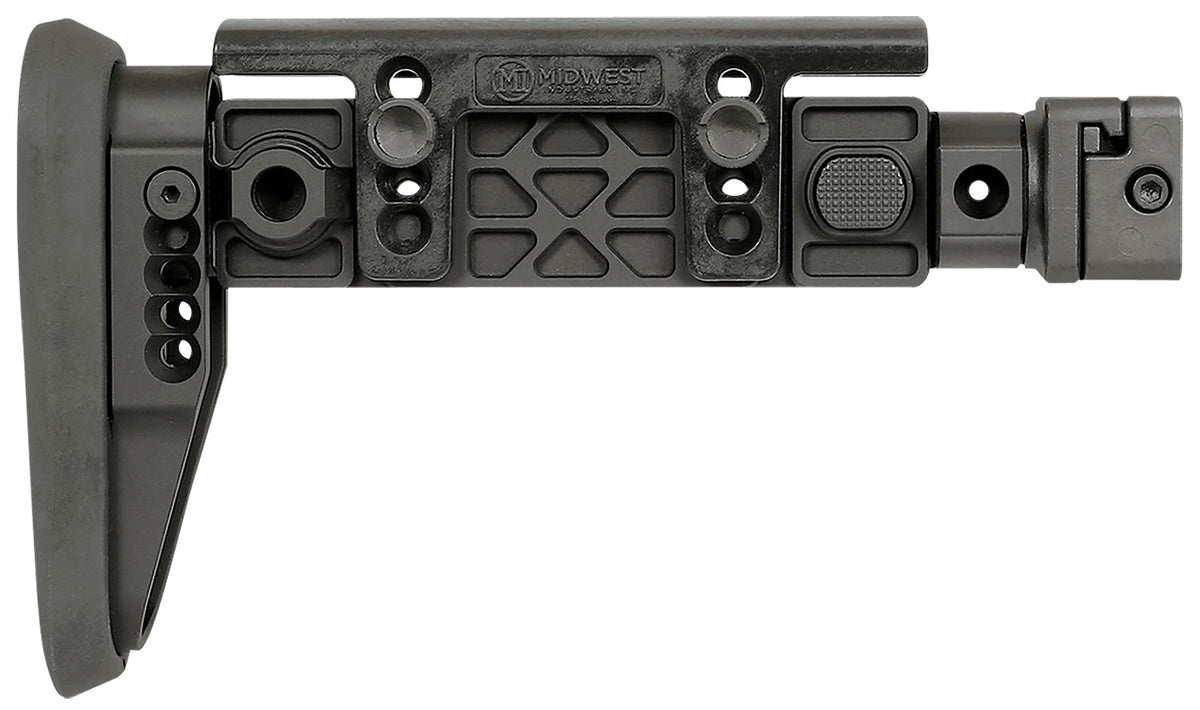 Midwest Industries MIAKALPHAFS AK Alpha Side Folding Adjustable Cheekrest Stock Black Synthetic 1913 Picatinny Compatible