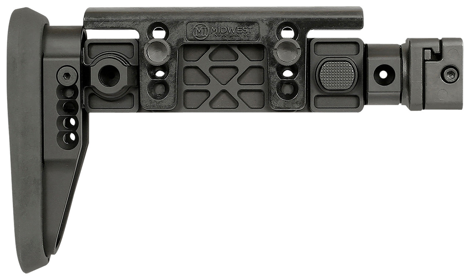 Midwest Industries MIAKALPHAFS AK Alpha Side Folding Adjustable Cheekrest Stock Black Synthetic 1913 Picatinny Compatible