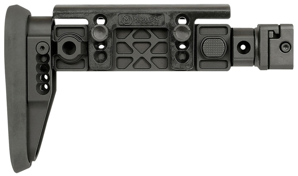 Midwest Industries MIAKALPHAFS AK Alpha Side Folding Adjustable Cheekrest Stock Black Synthetic 1913 Picatinny Compatible