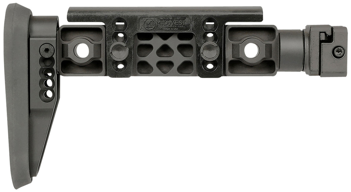 Midwest Industries MIALPHAFBSF Alpha Side Folding Adjustable Fixed Beam Stock Black Synthetic Picatinny Compatible