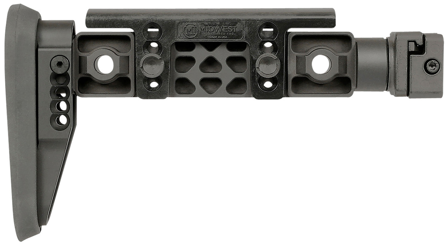 Midwest Industries MIALPHAFBSF Alpha Side Folding Adjustable Fixed Beam Stock Black Synthetic Picatinny Compatible