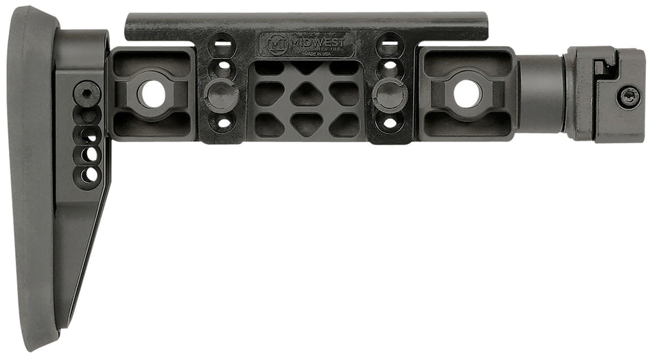 Midwest Industries MIALPHAFBSF Alpha Side Folding Adjustable Fixed Beam Stock Black Synthetic Picatinny Compatible