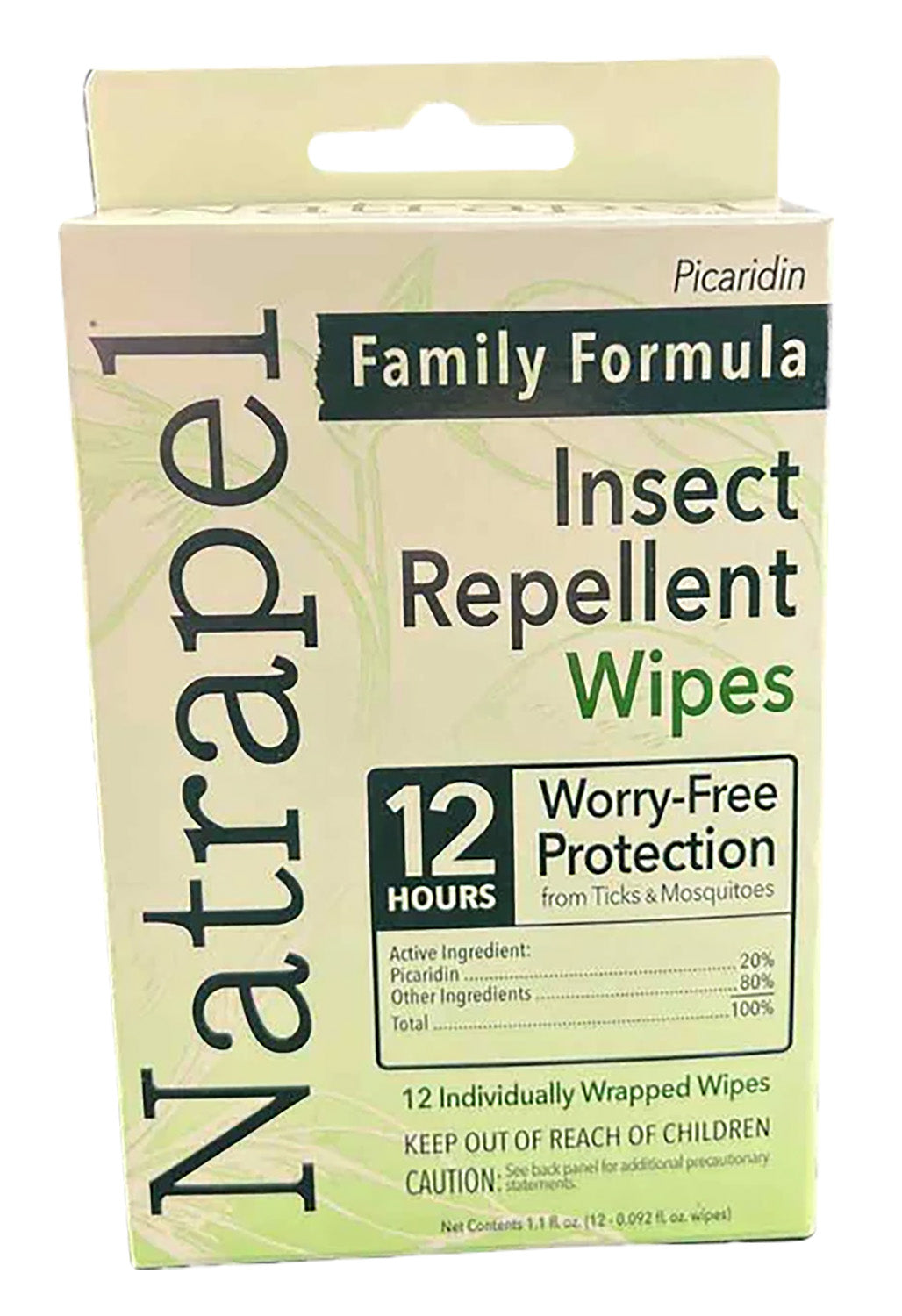 Natrapel Picaridin Insect Repellent Wipes 12-Pack Repels Ticks & Biting Insects Up to 12 Hours