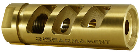 Rise Armament RA701223TIN Gold Nitride Titanium Compensator 1/2"-28 Threads 22 Cal for AR-15