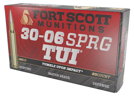 Fort Scott Munitions Tumble Upon Impact (TUI) Solid Copper Spun 168 Grain .30-06 Springfield 2719 fps