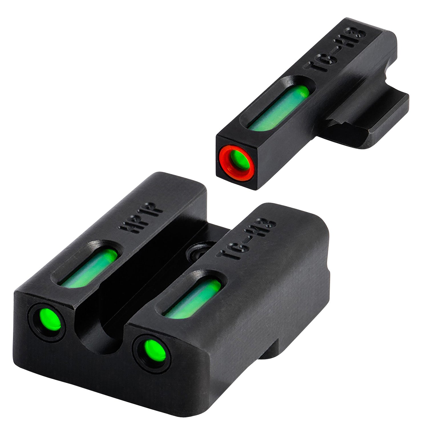 TruGlo TFX Pro Fortress Finish Tritium Fiber Optic Front & Rear Sight Set Orange Outline