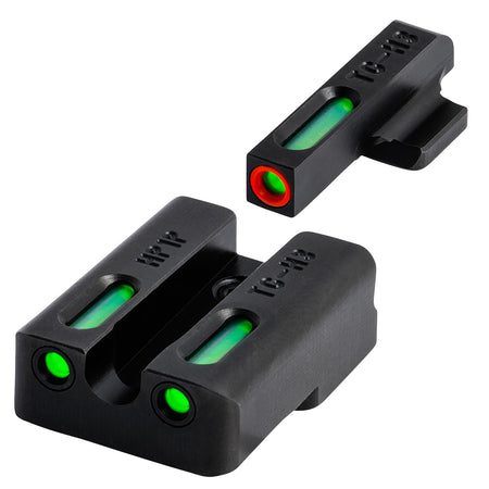 TruGlo TFX Pro Fortress Finish Tritium Fiber Optic Front & Rear Sight Set Orange Outline