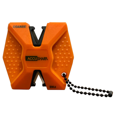 AccuSharp Handheld 2-Step Knife Sharpener Diamond Tungsten Carbide Coarse Fine Blaze Orange Handle