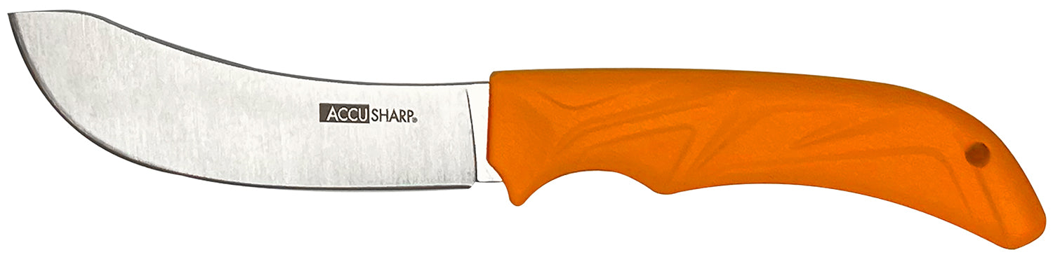 AccuSharp 732C 4" Game Processing Butcher Knife Fixed Blade - Blaze Orange Anti-Slip Handle & Nylon Belt Sheath