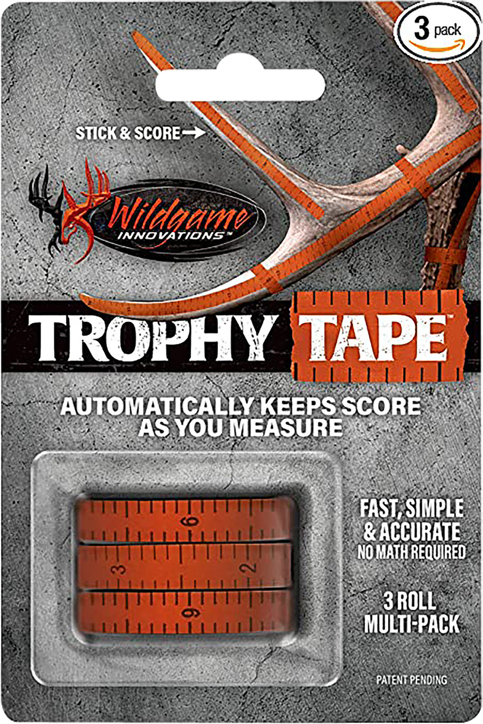 Wildgame Innovations Trophy Tape 3 Rolls 200" Orange for Easy Game Scoring WLD424