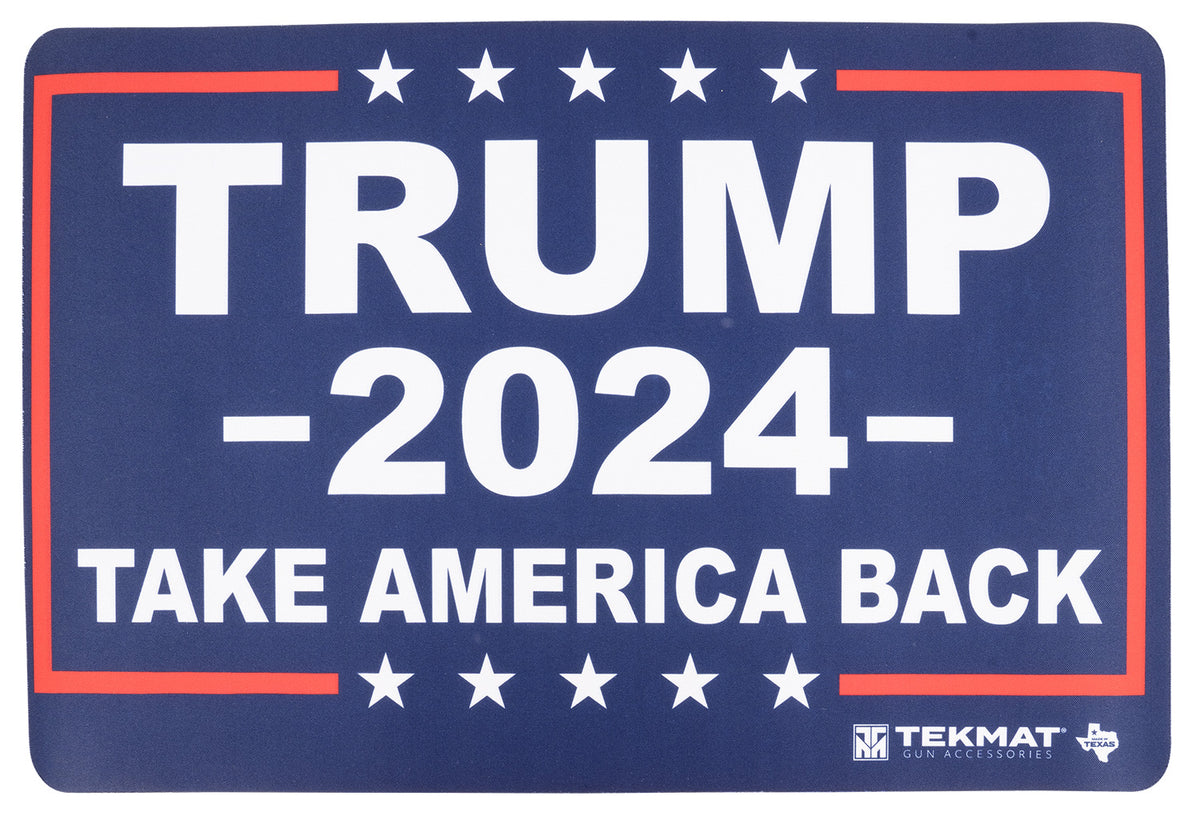 TekMat Trump 2024 Patriotic Firearm Cleaning Mat Red/White/Blue Rubber 11"x17"