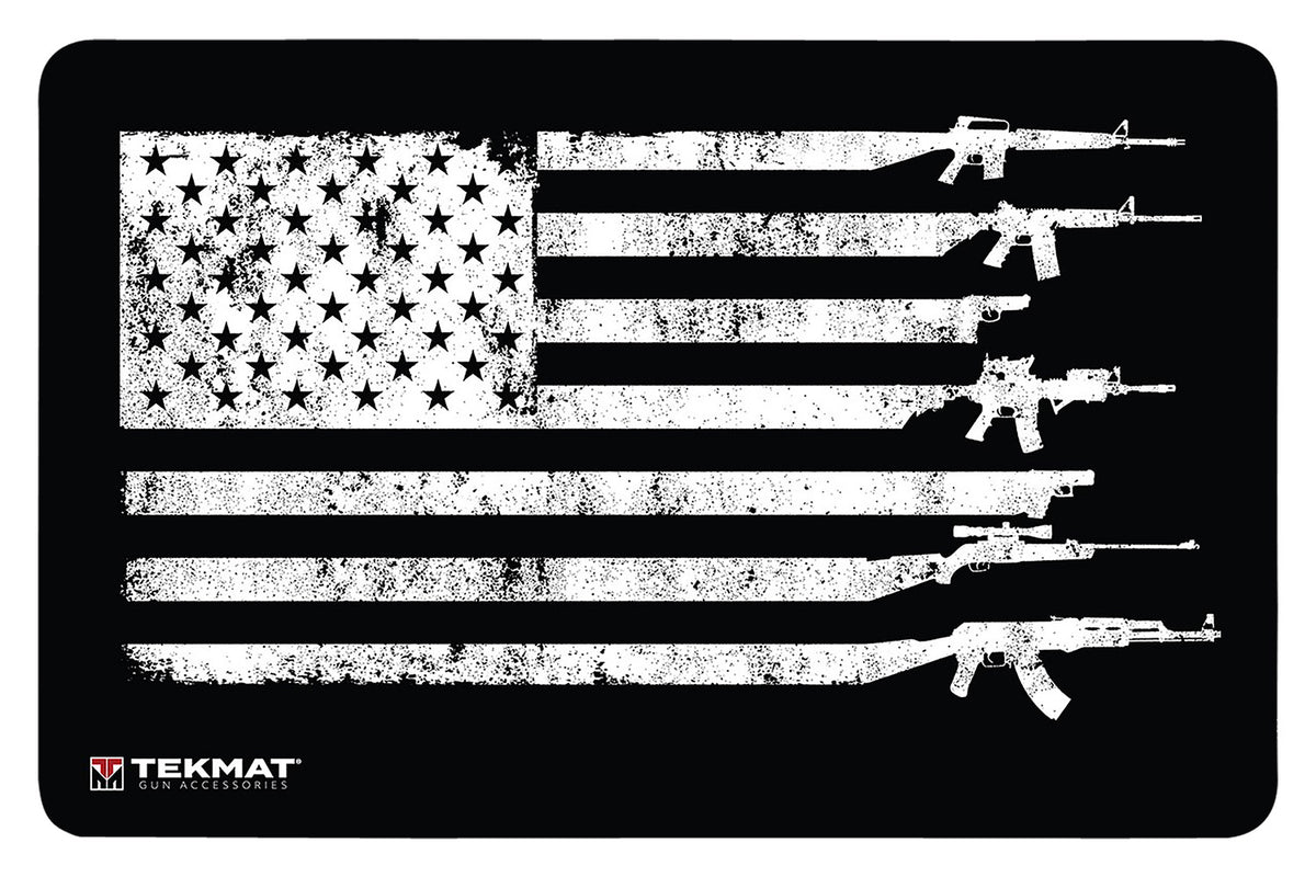 TekMat Patriotic USA Gun Flag Door Mat Rubber Non-Slip 25"x42"
