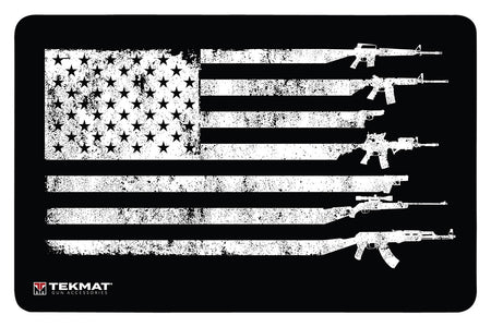 TekMat Patriotic USA Gun Flag Door Mat Rubber Non-Slip 25"x42"