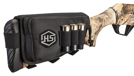 Hunters Specialties 01621 Shotgun Shell Buttstock Carrier with Pouch 3rd Black Polyester