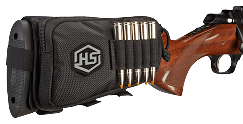 Hunters Specialties 01620 Rifle Buttstock Cartridge Carrier with Pouch 5rd Black Polyester