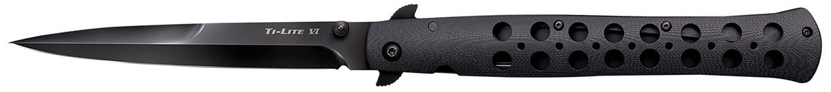 Cold Steel CS26C6AA Ti-Lite 6" Folding Spear Point S35VN Black DLC Coated Blade 4.75" Black G10 Handle and Pocket Clip
